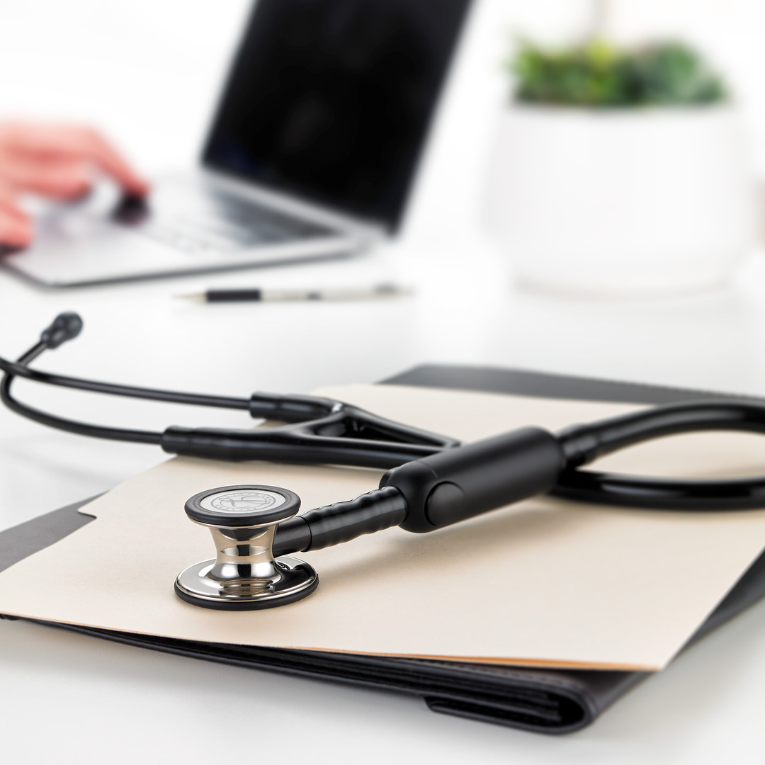 Littmann CORE Digital Stethoscope laying on desk